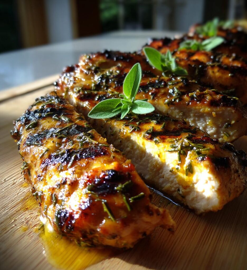 Grilled Chicken with Lemon Marjoram Marinade