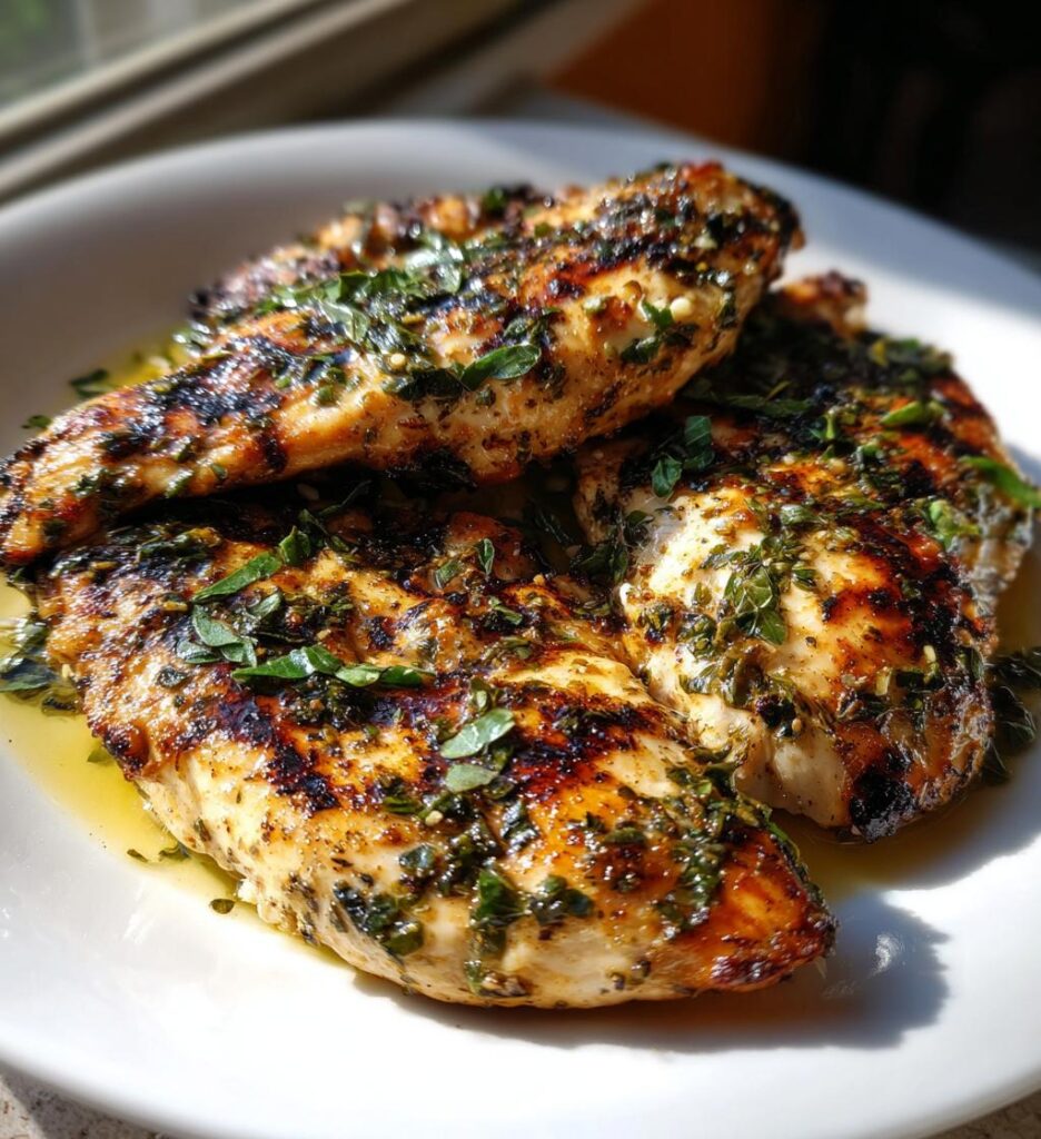 Grilled Chicken with Lemon Marjoram and Garlic Marinade
