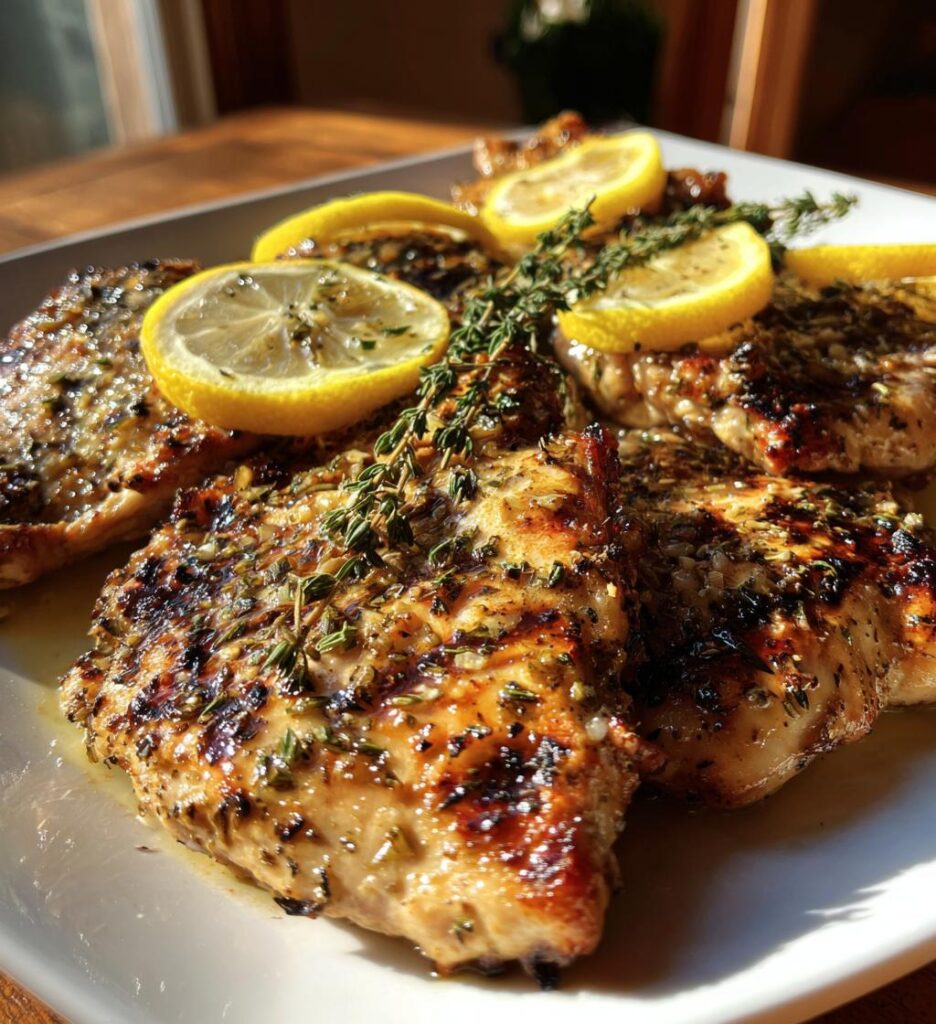 Grilled Chicken with Lemon Oregano and Garlic Marinade