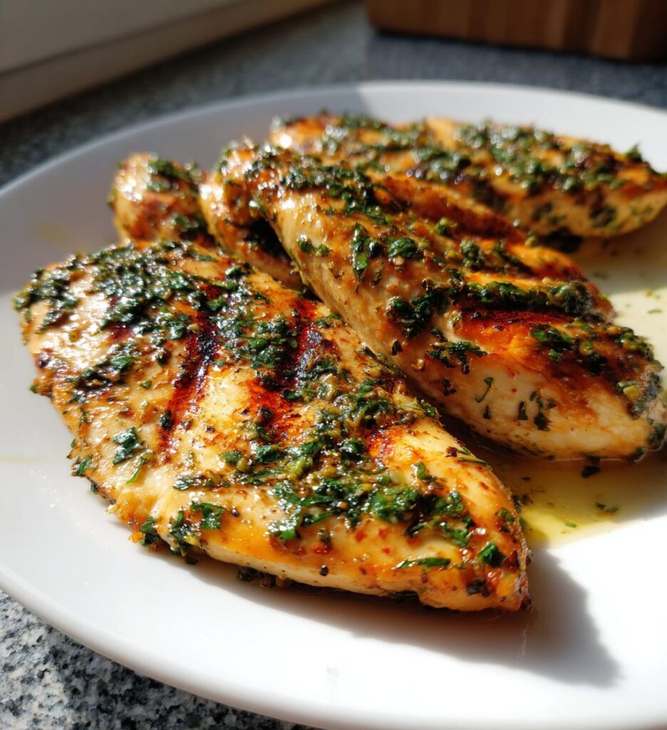 Grilled Chicken with Lemon Parsley Marinade