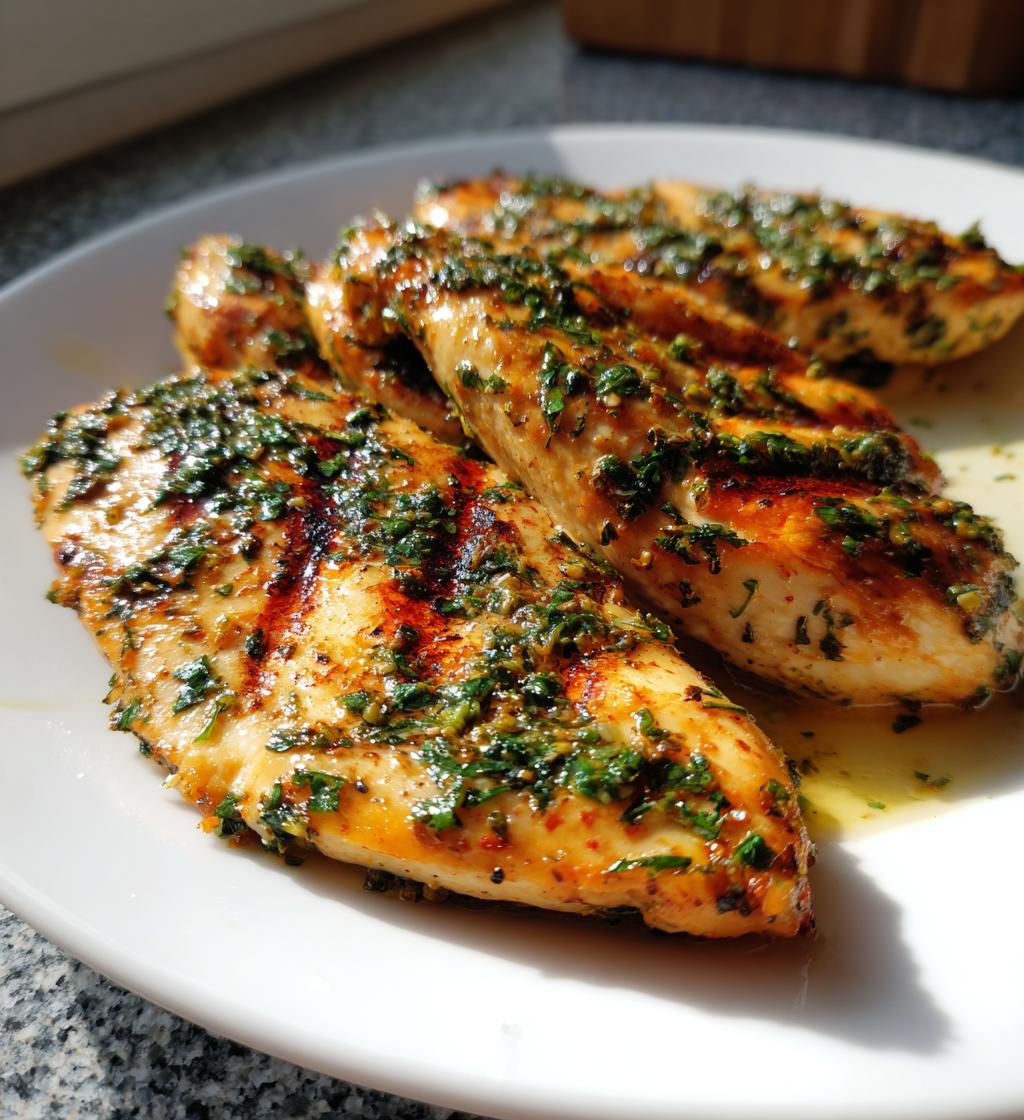 Grilled Chicken with Lemon Parsley Marinade