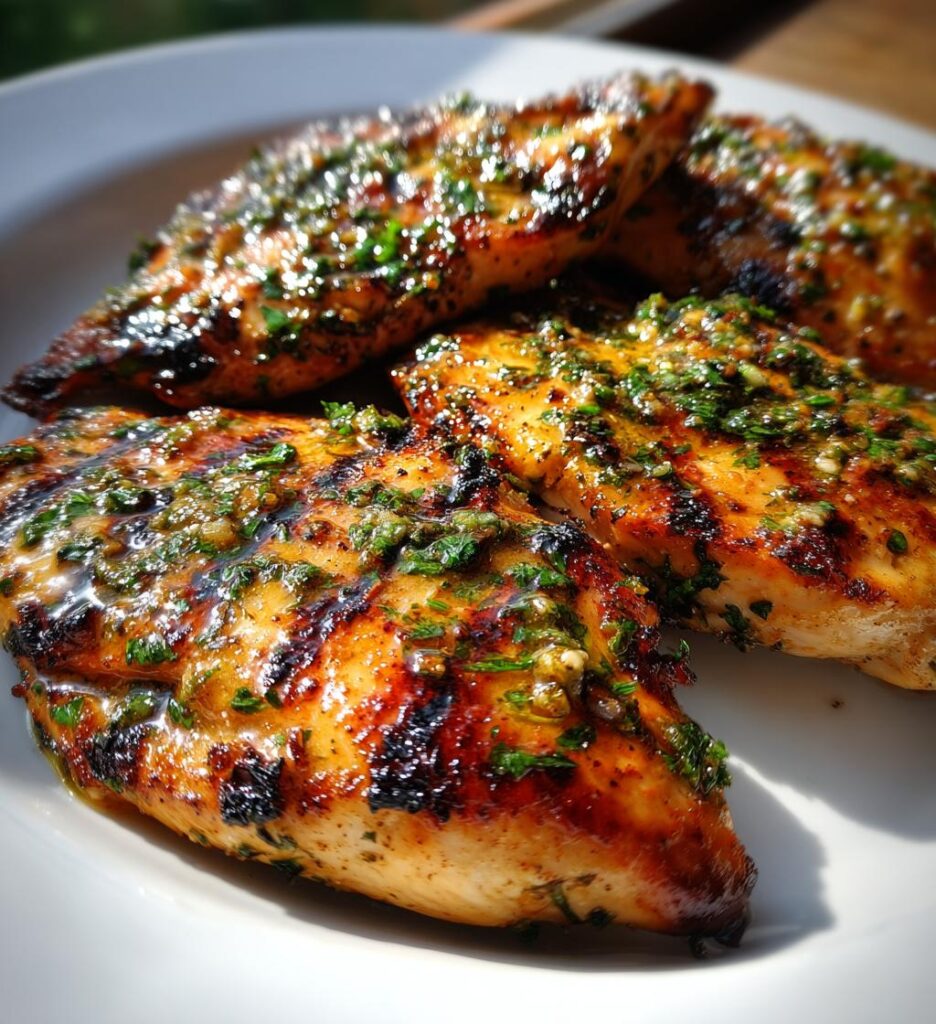 Grilled Chicken with Lemon Parsley and Garlic Marinade