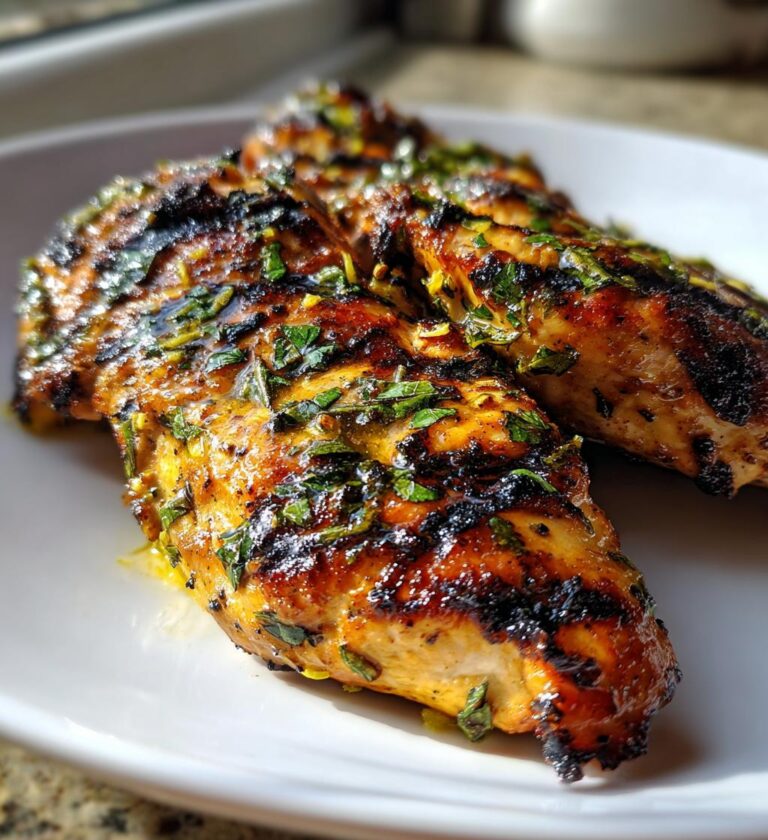 Grilled Chicken with Lemon Saffron Marinade