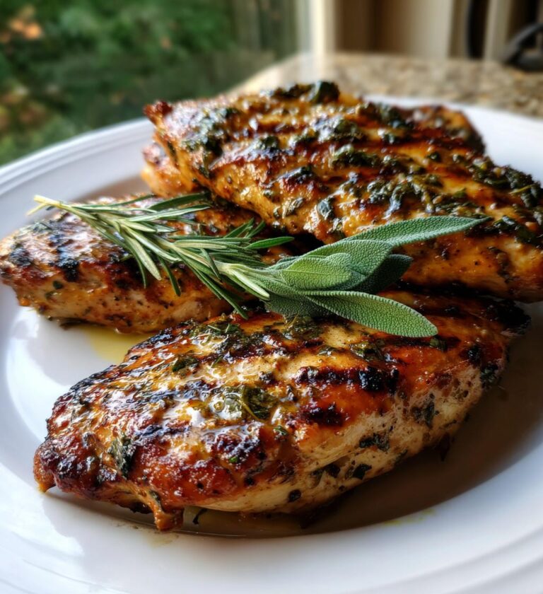 Grilled Chicken with Lemon Sage and Garlic Marinade