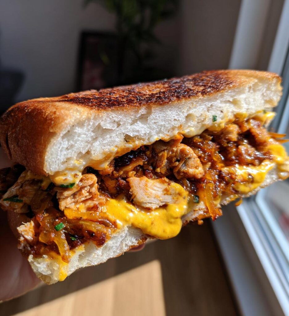 Spiced Chicken & Onion Bhaji Sandwich with Tamarind Mayo