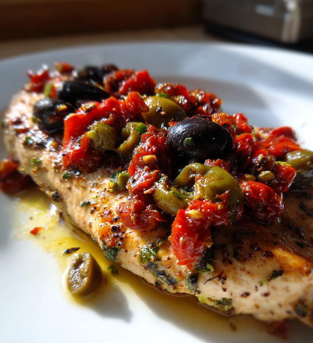 Sumac Grilled Chicken with Sundried Tomato and Olive Tapenade