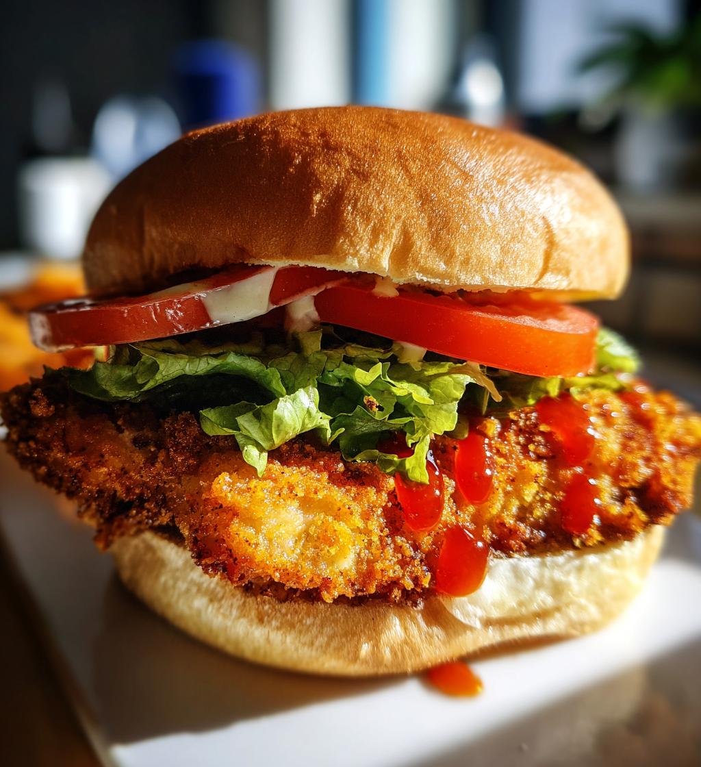 Air Fryer Crispy Chicken Burger