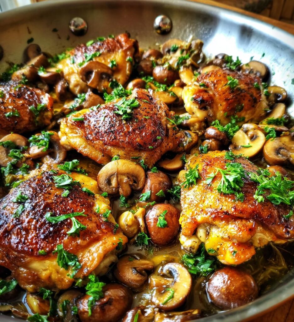 Baked Chicken Thighs with Mushrooms