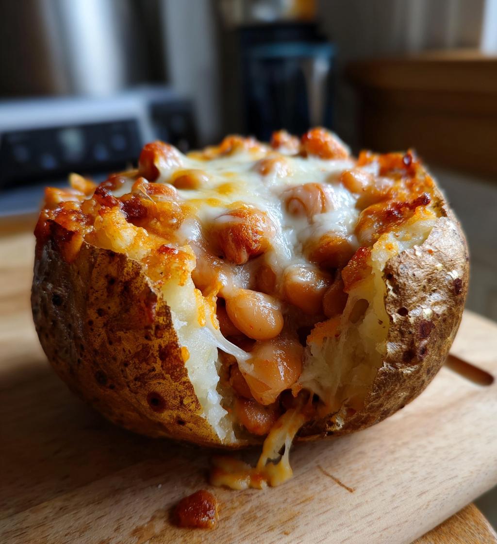 Baked Potatoes with Cheese and Beans