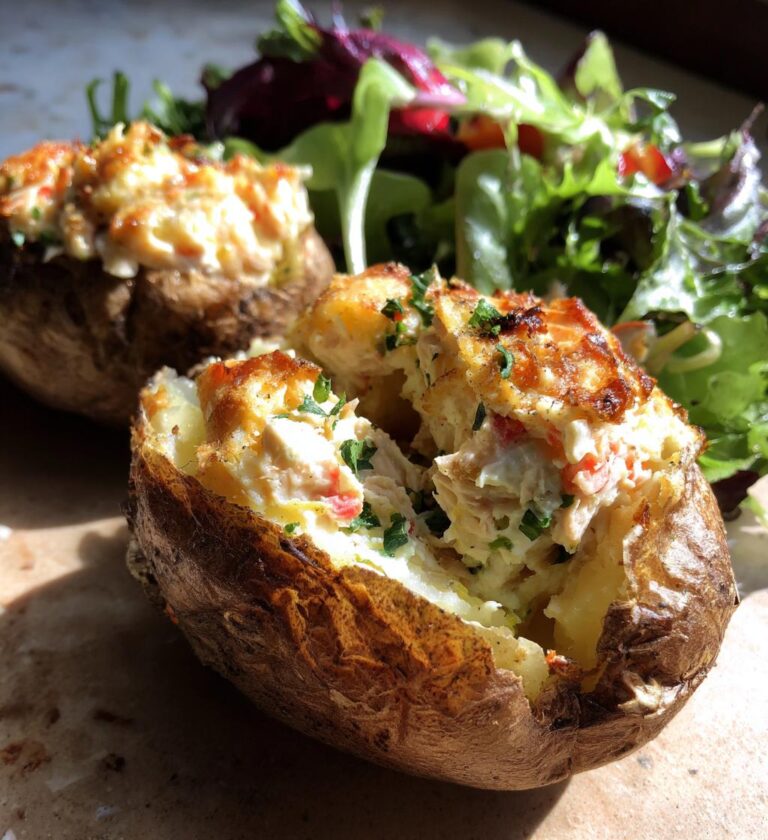 Baked Spuds, Tuna, Cheese and Salad