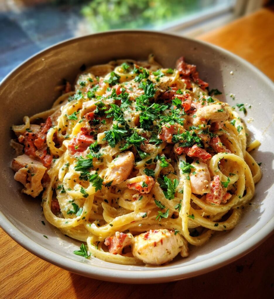 Cajun and Garlic Chicken and Chorizo Creamy Pasta