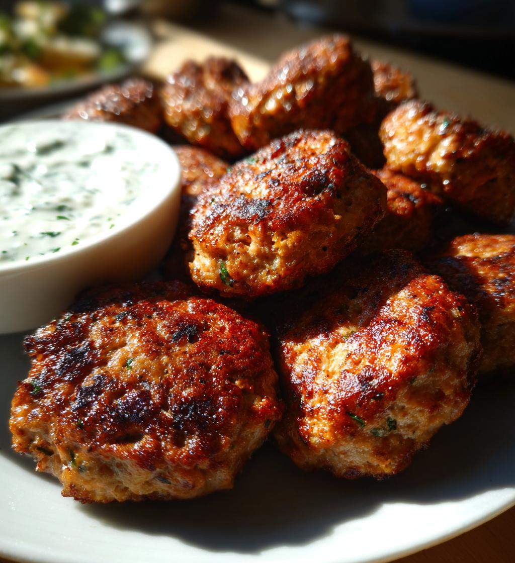 Chicken Kofta with Garlic Yogurt Sauce