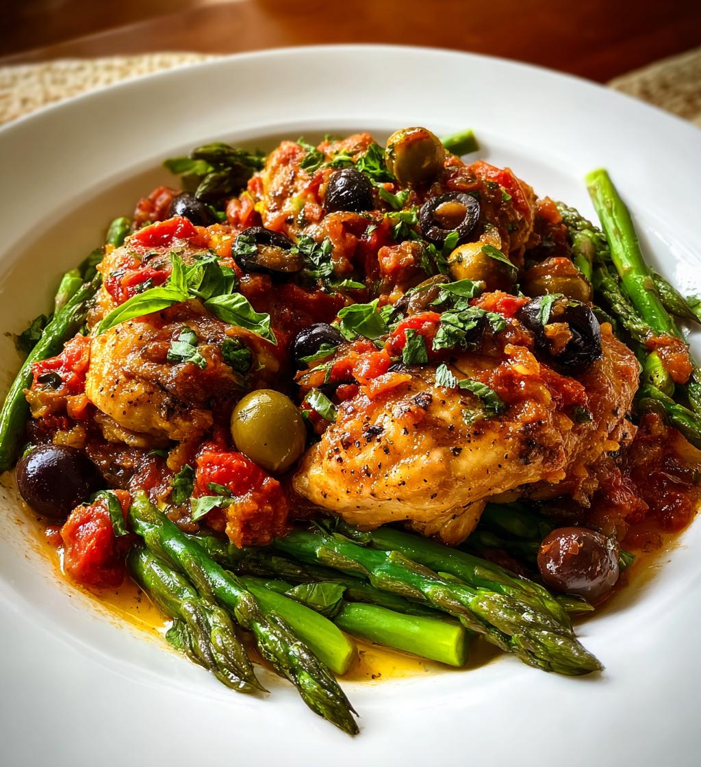 Chicken and Asparagus Puttanesca