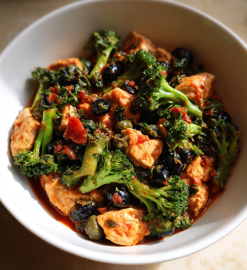 Chicken and Broccoli Puttanesca