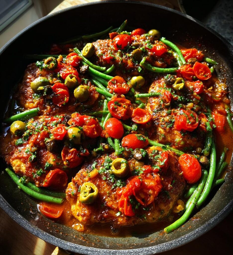 Chicken and Green Bean Puttanesca