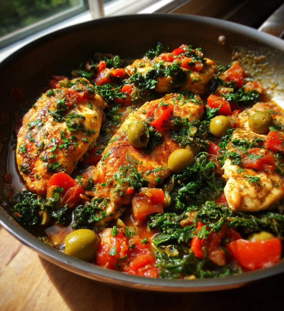 Chicken and Kale Puttanesca