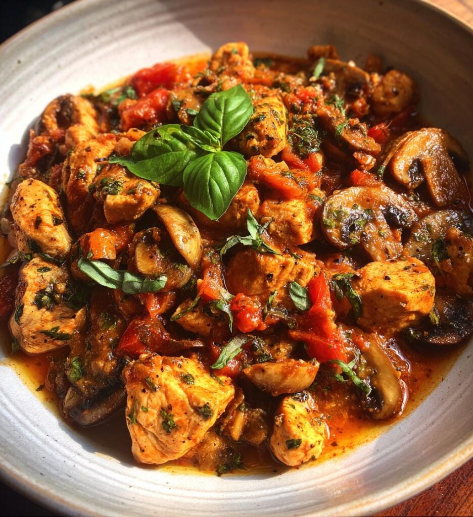 Chicken and Mushroom Puttanesca