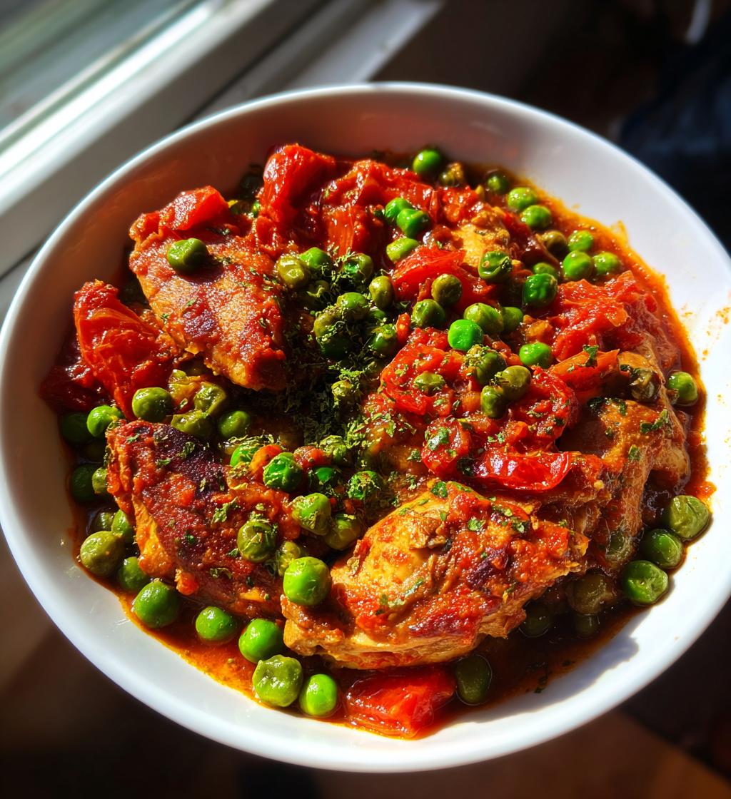 Chicken and Peas Puttanesca