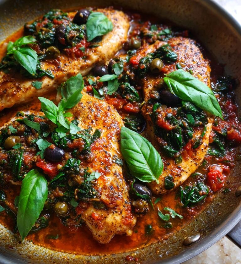 Chicken and Spinach Puttanesca