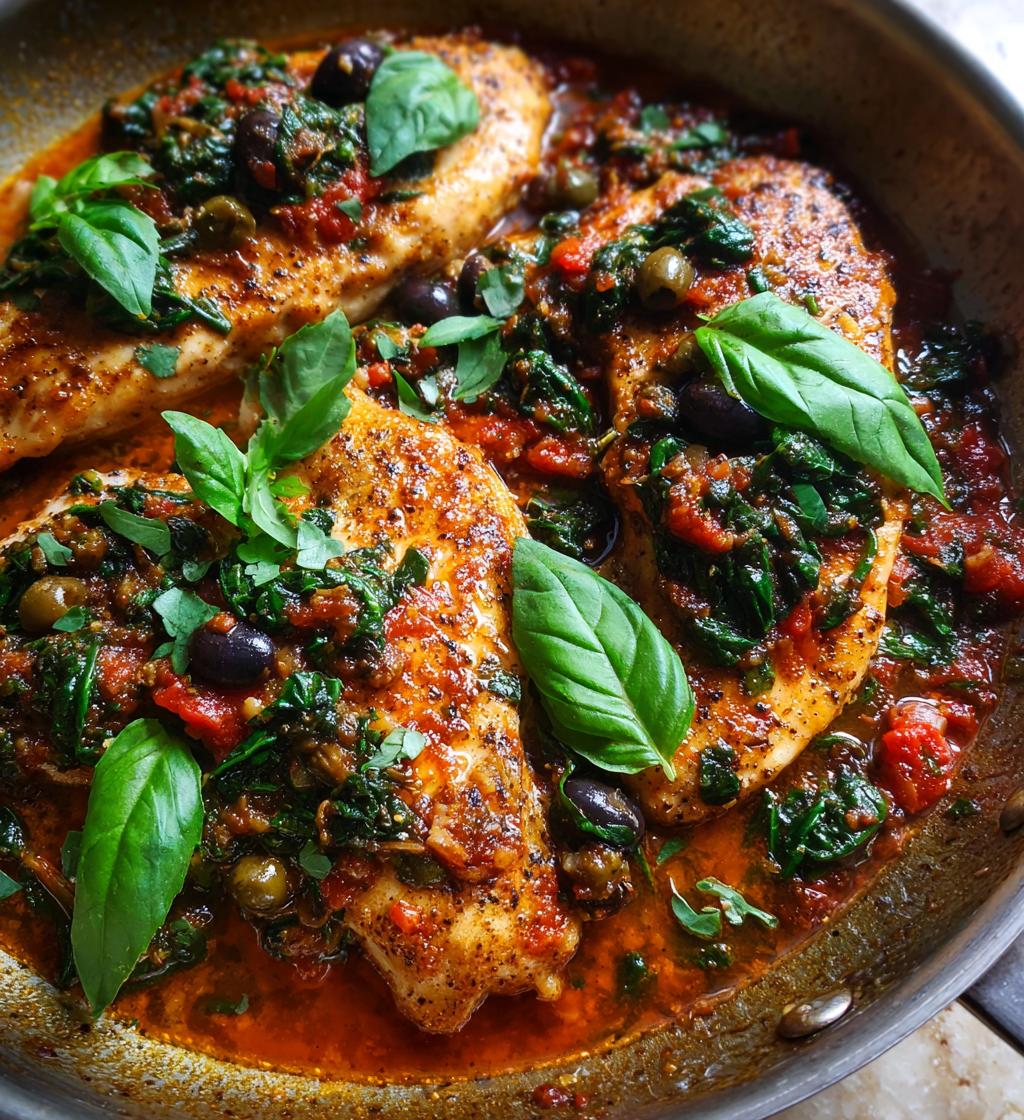 Chicken and Spinach Puttanesca