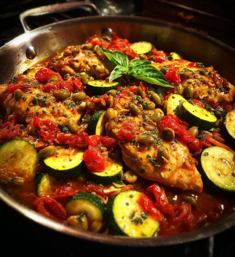 Chicken and Zucchini Puttanesca