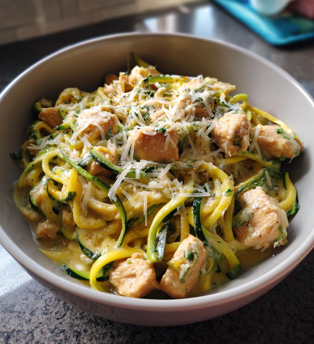 Creamy Chicken and Zoodle Spaghetti
