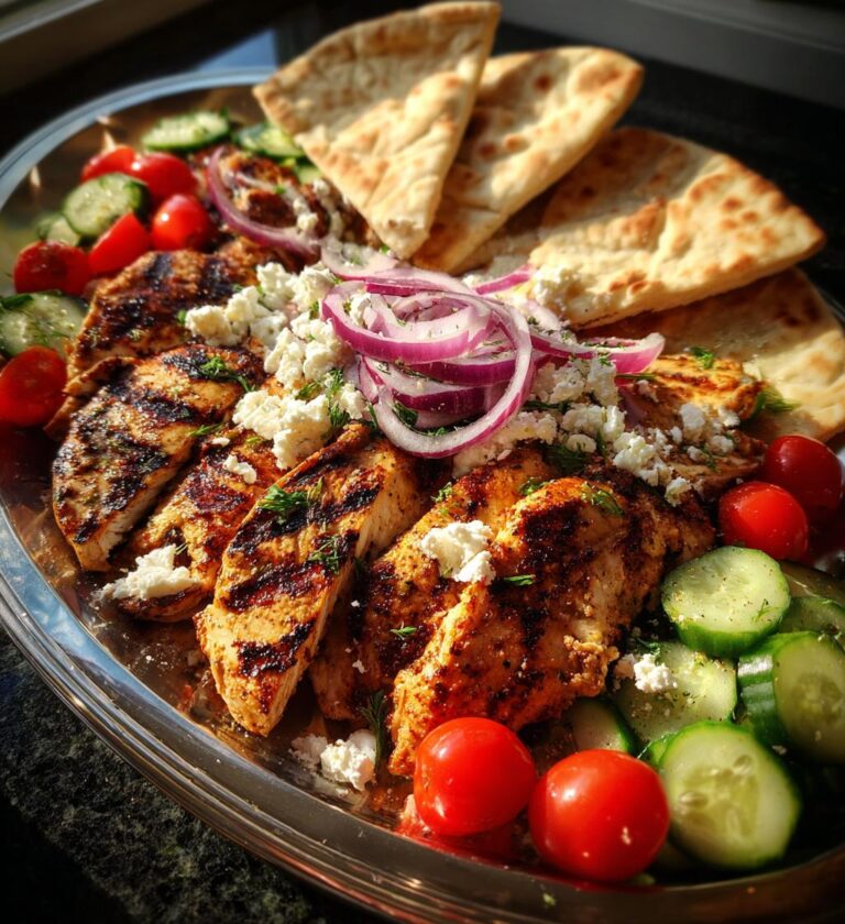 Easy Grilled Greek Chicken Platter