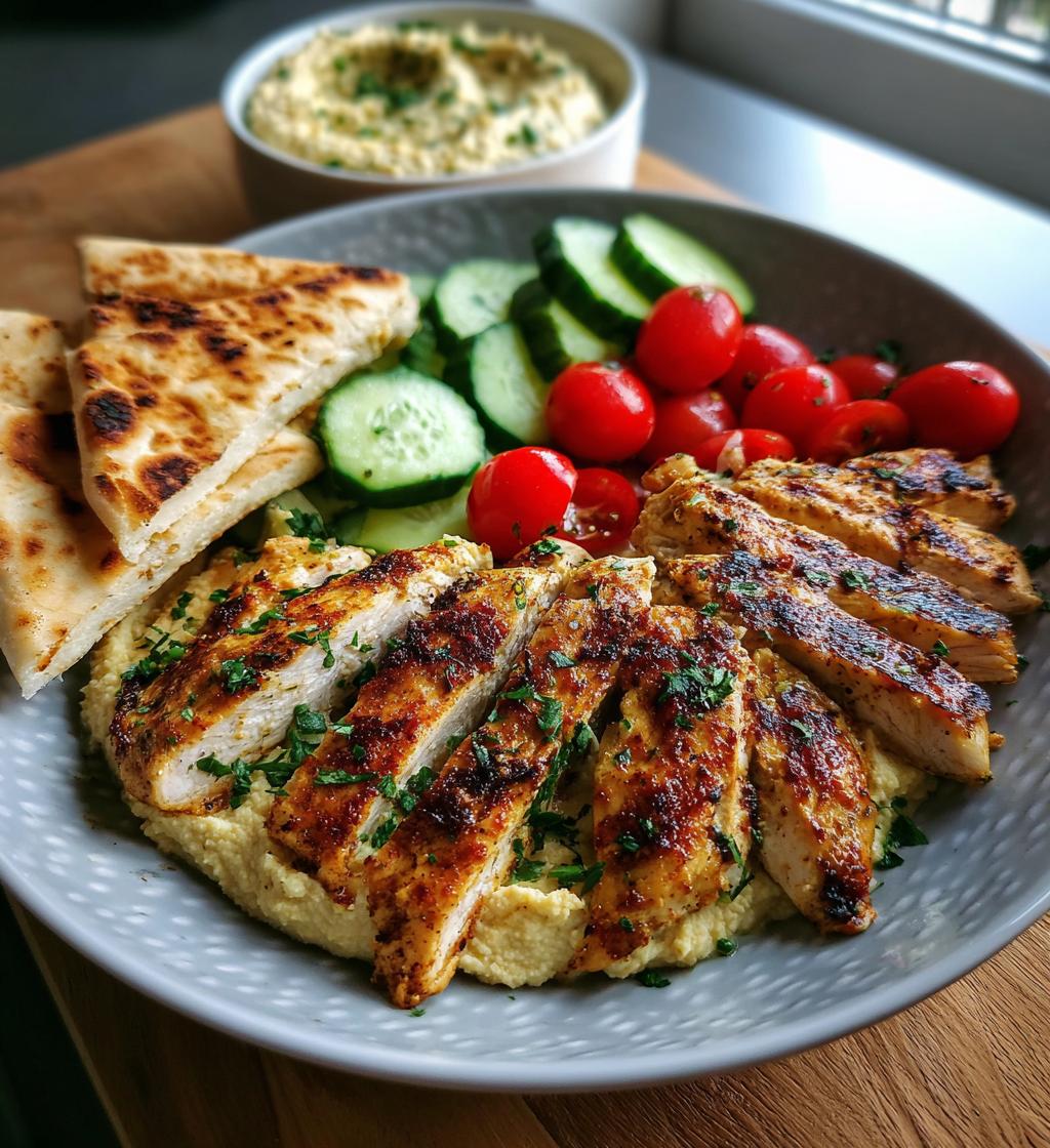Grilled Chicken with Hummus and Pita