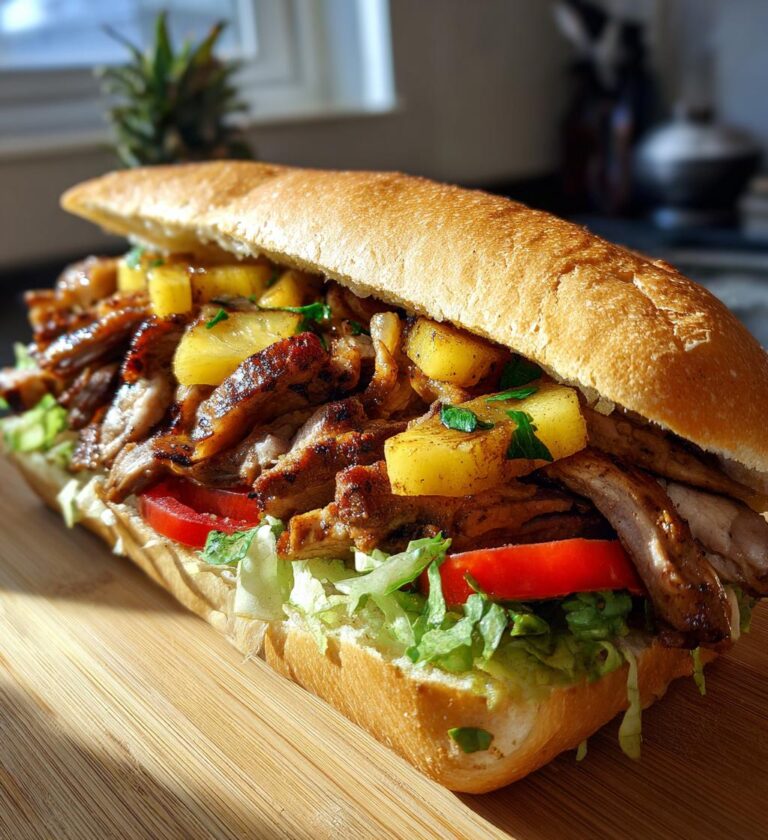 Grilled Pork and Pineapple Sandwiches