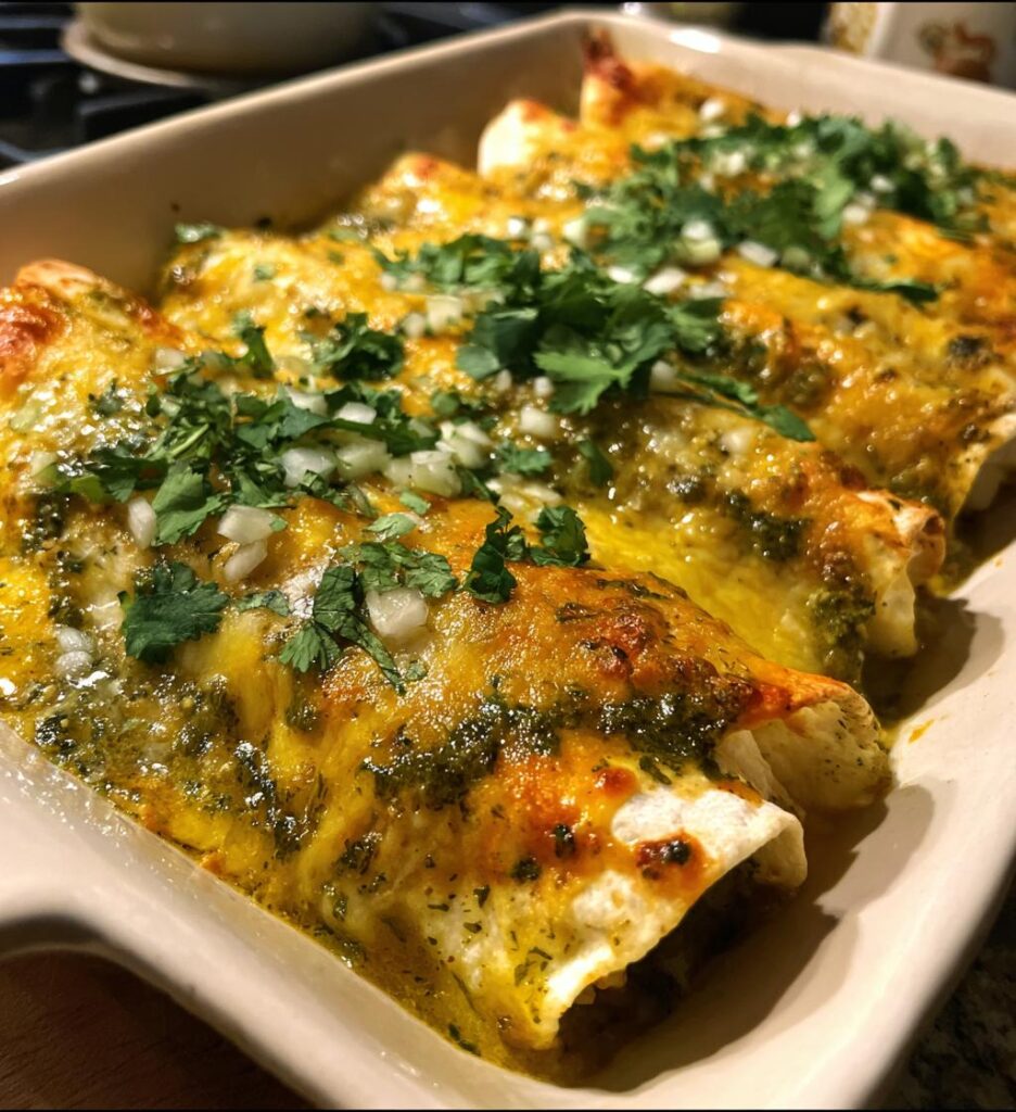 Healthy Salsa Verde Chicken Enchiladas