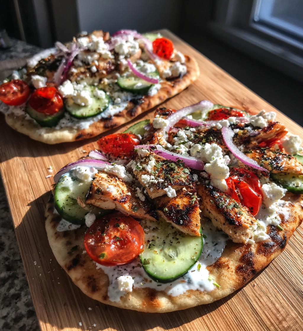 Mediterranean Chicken and Veggie Flatbreads