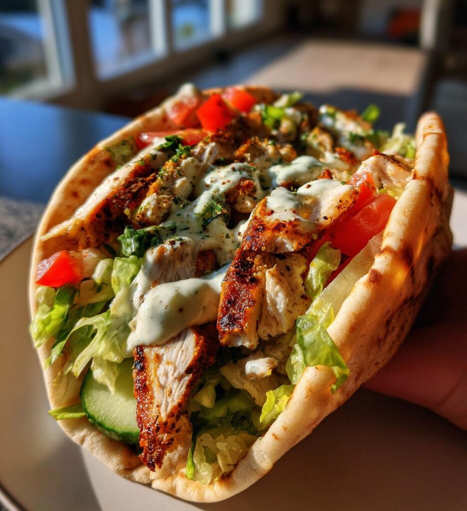 Spicy Chicken Gyros with Garlic Aioli