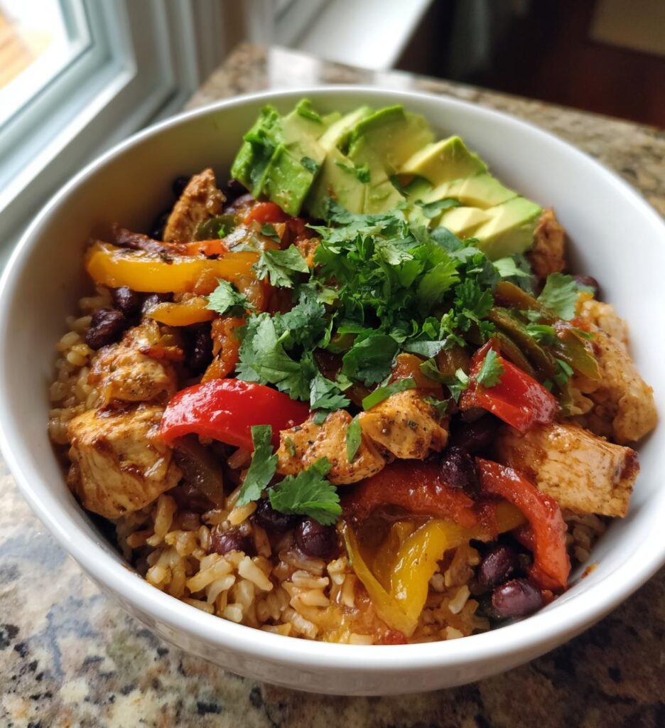 chicken fajita bowl
