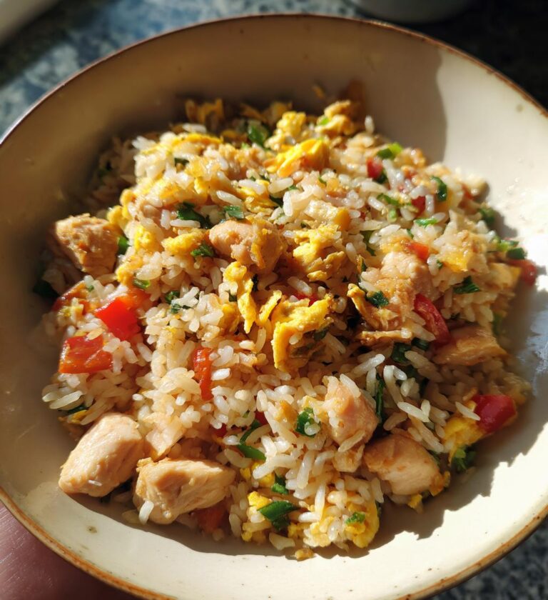 fried rice and chicken