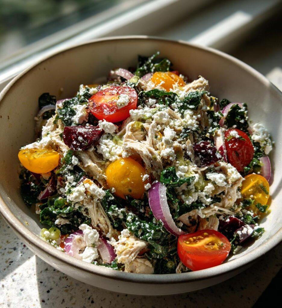 Chicken Salad with Beet Greens