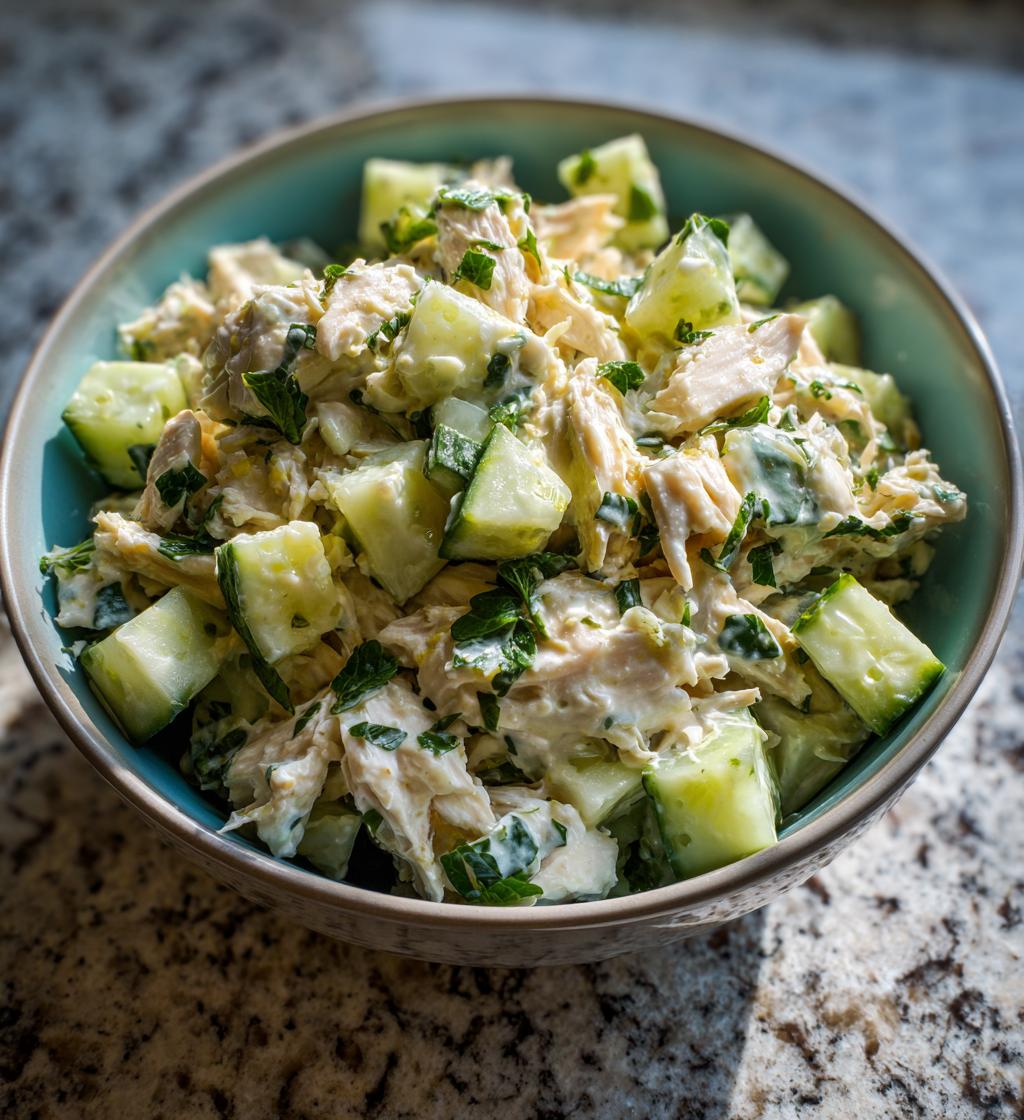 Chicken Salad with Cucumber and Mint