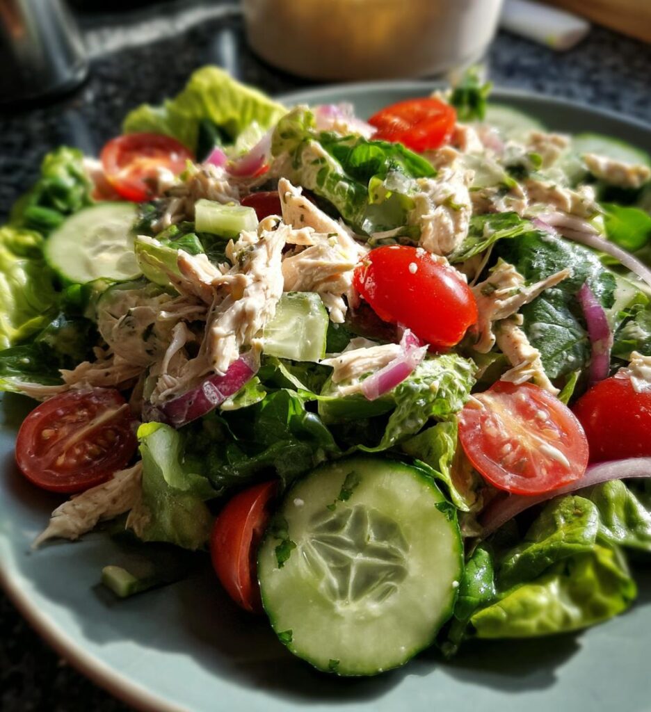 Chicken Salad with Green Leaf Lettuce