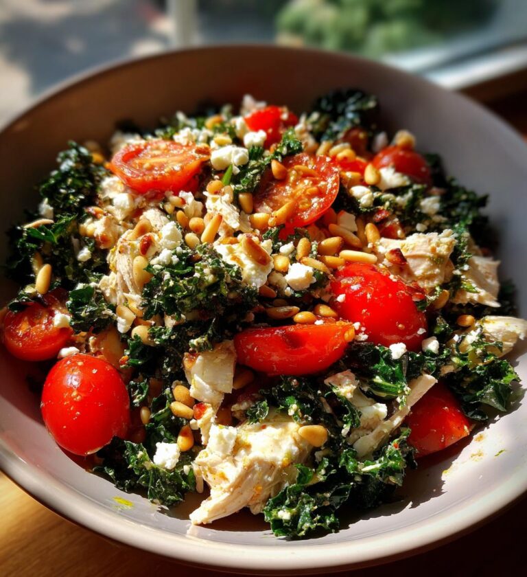Chicken Salad with Kale and Pine Nuts