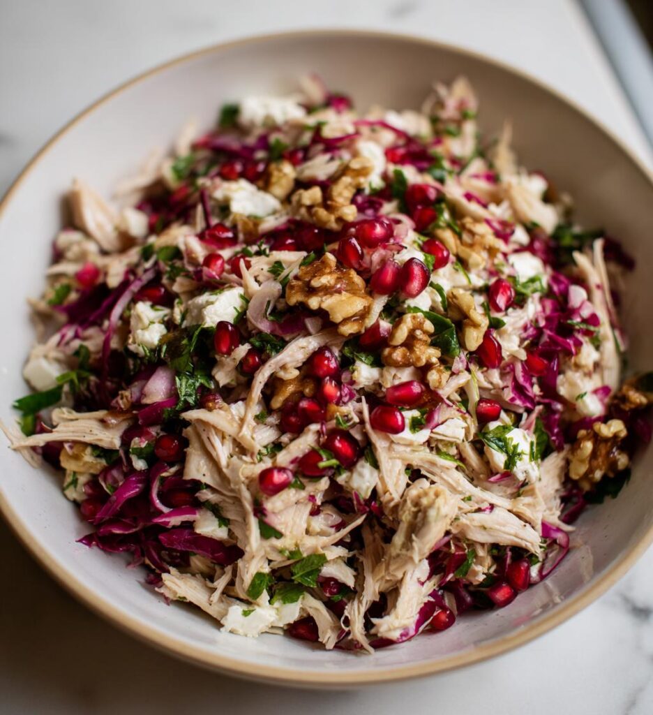 Chicken Salad with Radicchio and Pomegranate