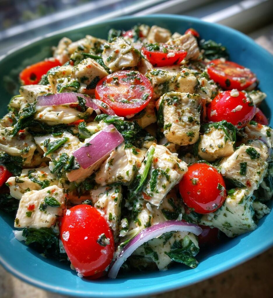 Chicken Salad with Spinach and Parmesan