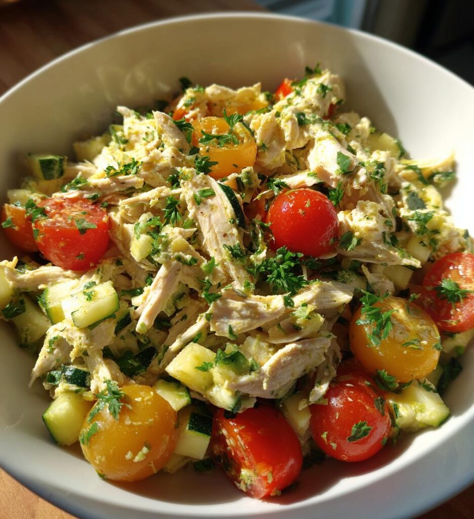 Chicken Salad with Zucchini and Lemon