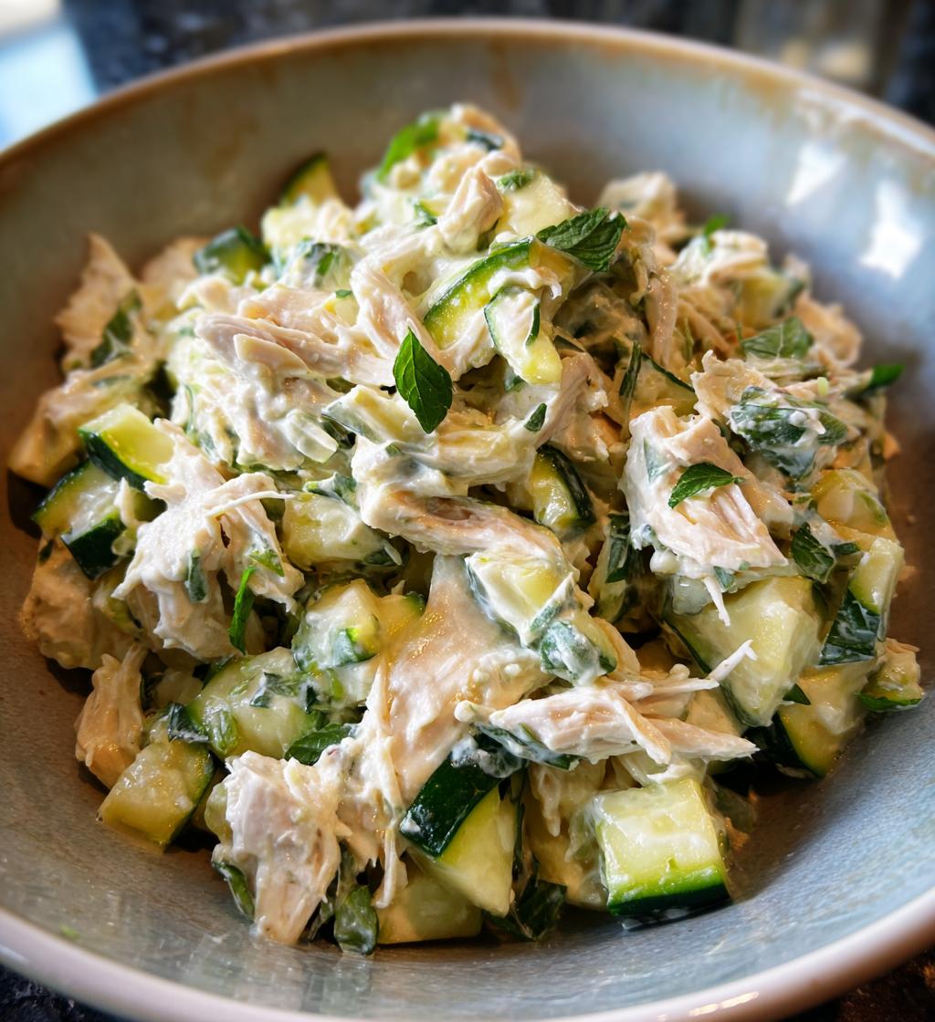 Chicken Salad with Zucchini and Mint