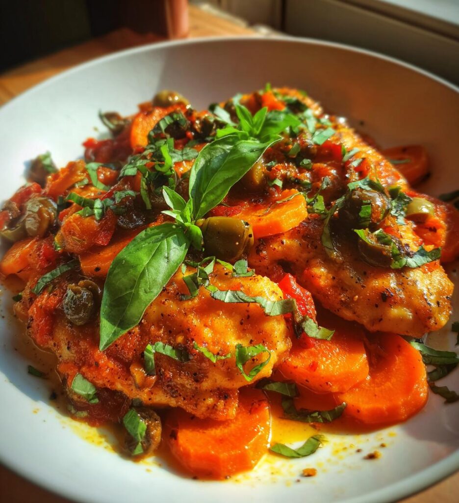 Chicken and Carrot Puttanesca