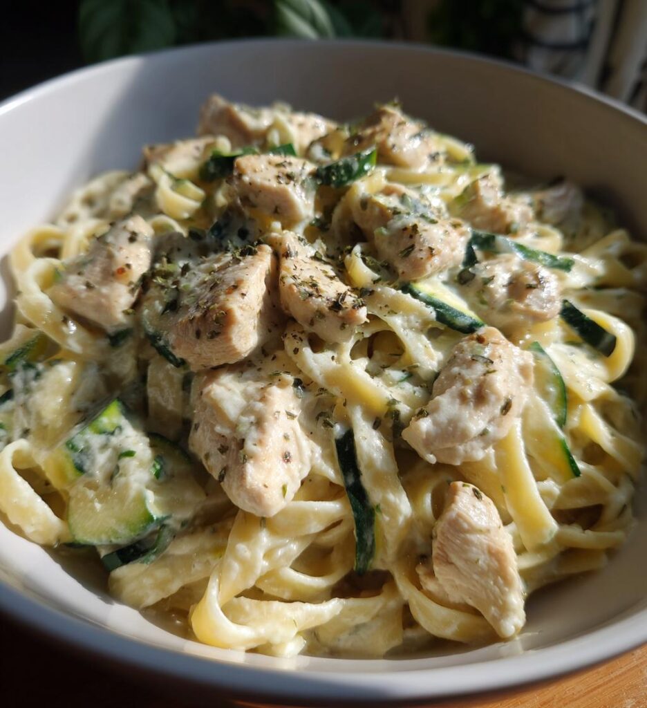 Chicken and Zucchini Alfredo