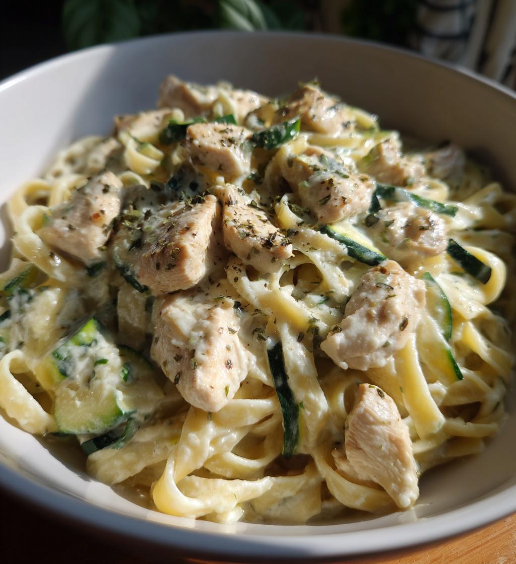 Chicken and Zucchini Alfredo