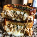 cheesy chicken garlic bread sandwich