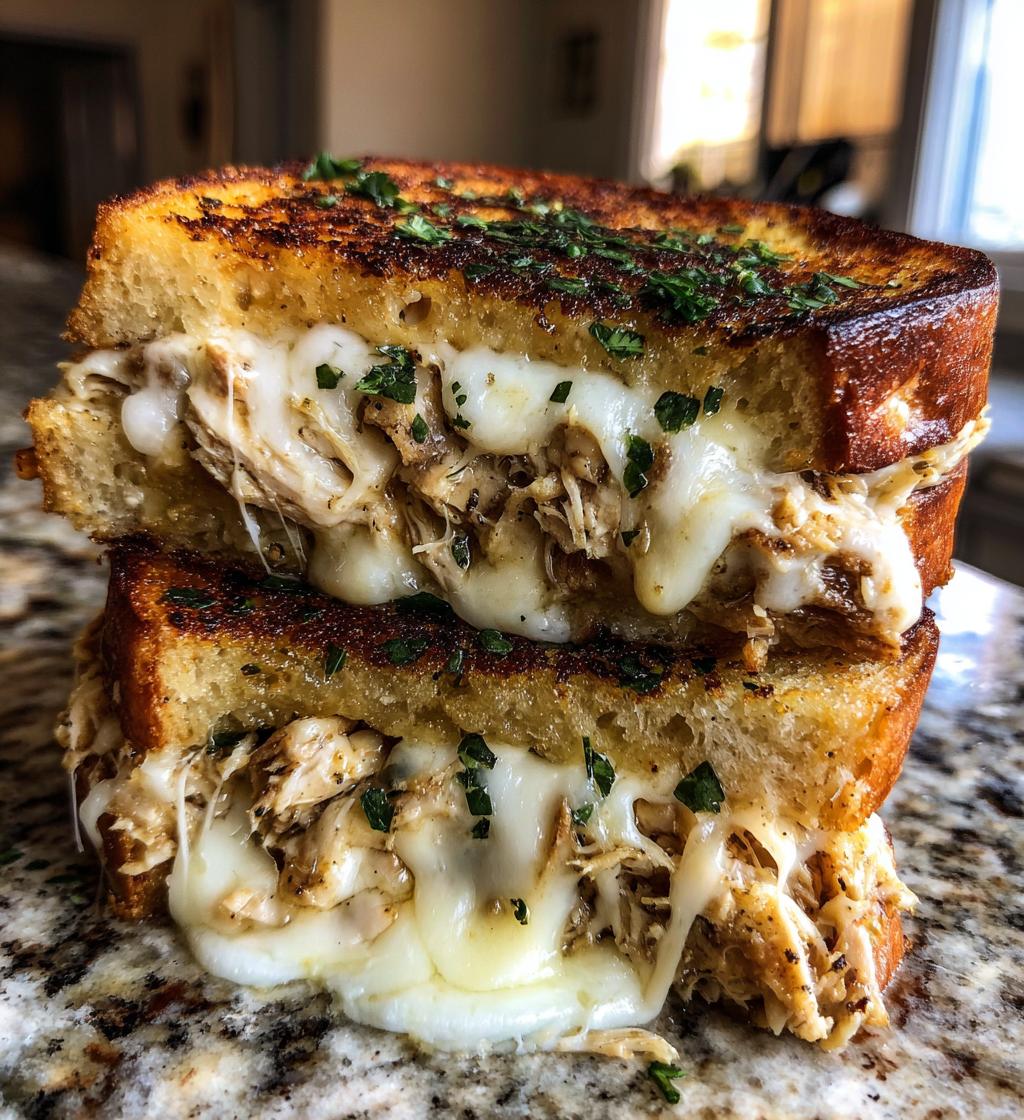 cheesy chicken garlic bread sandwich