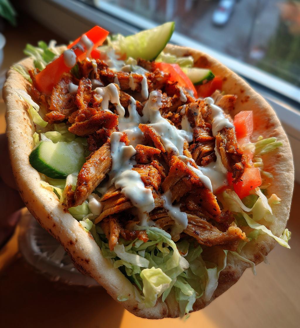chicken shawarma with creamy garlic sauce