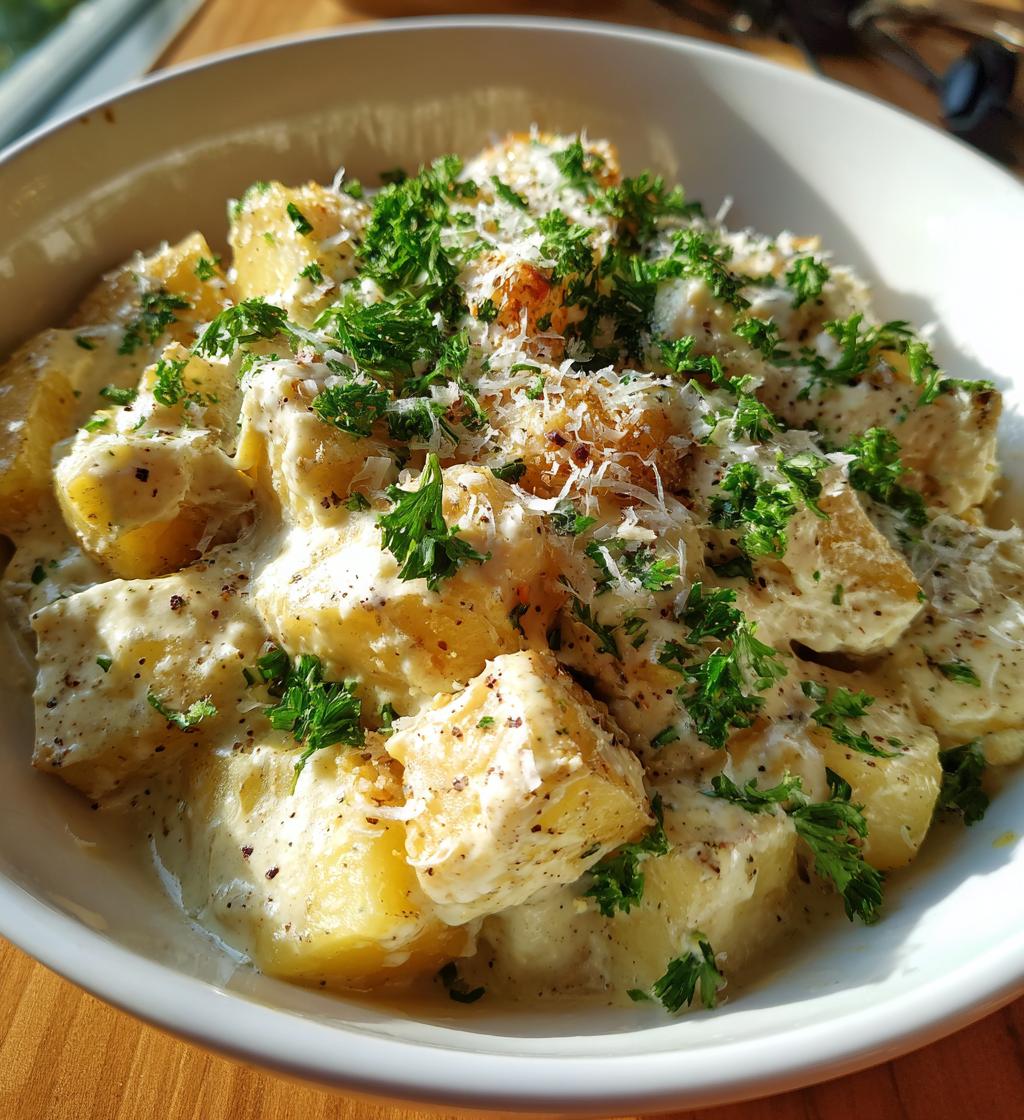 creamy garlic sauce potatoes